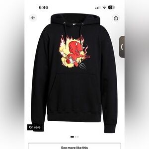 Sandro Black Hoodie with Red Graphic